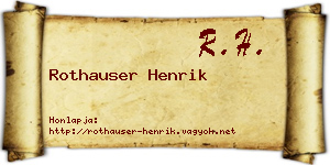 Rothauser Henrik névjegykártya